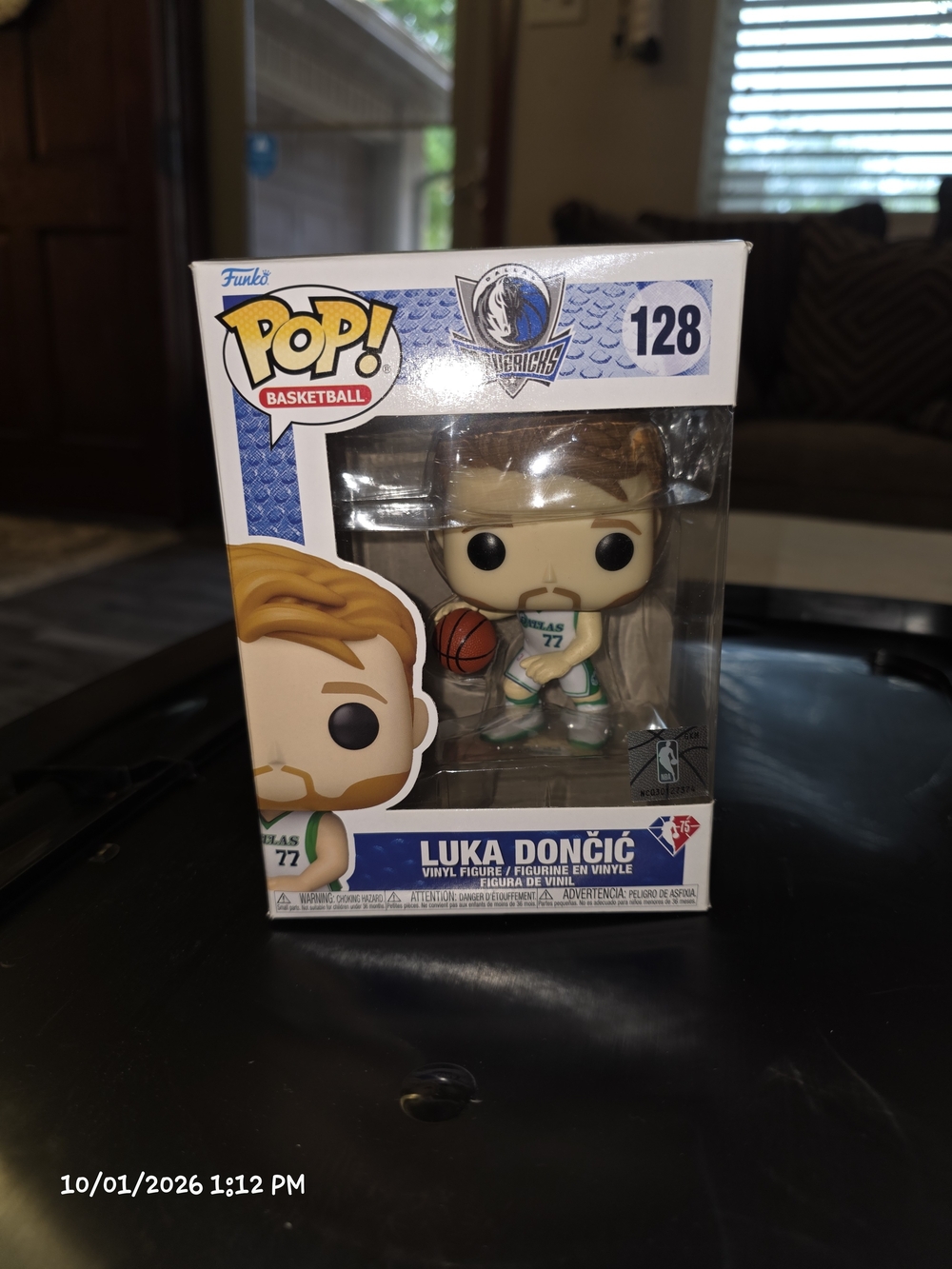 Funko Pop! Luka Dončić Vinyl Figure - White, Green & Blue #128